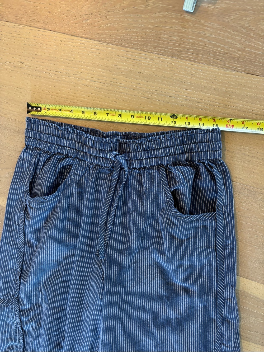 Free People Something Good Pull On Barrel Pants Large Navy Combo NWT Wide Leg - Picture 9 of 11